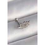 316l Çelik Gümüş Renk Zirkon Taşlı Dal Tragus Piercing - Tj-pr1259