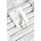 Pirinç Yılan Figürlü Zirkon Taşlı Gümüş Renk 3'lü Kıkırdak Kadın Küpe Set