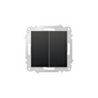 6 Adet Ovivo Grano Siyah Komütatör İkili Anahtar Çerçevesiz