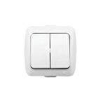 Alsu Komütatör Ikili Anahtar Sıva Üstü Beyaz Elbi