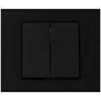 2 Adet Ovivo Grano Siyah Komitatör İkili Anahtar Çerçeve Dahildir