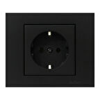 Ovivo Grano Siyah Topraklı Priz Çerçeve Dahil