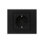 Ovivo Grano Siyah Topraklı Priz