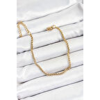 316L Çelik Gold Renk Örgü Burgu Zincir Erkek Bileklik