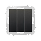 15 Adet Ovivo Grano Siyah Üçlü Anahtar Çerçevesiz