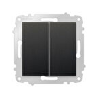 15 Adet Ovivo Grano Siyah Komitatör İkili Anahtar Çerçevesizdir