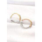 Pirinç Çift Renk Halka Küpe