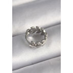 316l Çelik Gümüş Renk Zirkon Taşlı Yaprak Model Tragus Piercing - Tj-pr1303