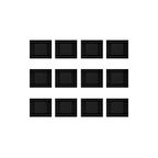 12 Adet Ovivo Grano Siyah Tekli Anahtar Çerçeveli