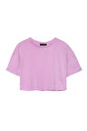 Crop Tişört Açık Pembe