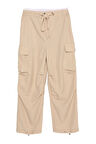 Kargo Cepli Paçası Lastikli Pantolon Bej