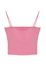Modal Askılı Crop Basic Atlet Pembe