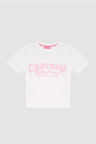 California Yazılı Kısa Kollu Tişört Beyaz