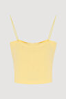 Modal Askılı Crop Basic Atlet Sarı