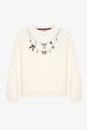 Charm Aksesuarlı Oversize Sweatshirt Ekru