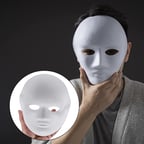 Beyaz Renk Boyanabilir Anonim Tam Yüz Cosplay Maske 24x18 cm (5582)