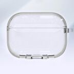 Smcase Apple Airpods Pro Uyumlu 2 Kılıf Sert Silikon Kancalı Şeffaf İp SF16