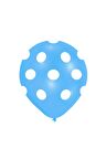 Balon Puantiyeli Mavi Zemin Beyaz 10'lu 