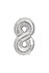 Gümüş Folyo Balon 8 Rakamı 100 Cm.