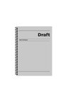Çizgili Sert Kapak Spiralli Draft Defter Gri 17x24