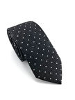  Siyah Beyaz Noktalı Slim Kravat