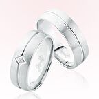 Harem Altın Beyaz Bombeli Altın Alyans 5608