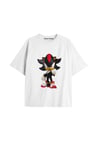 UNİSEX Bay Sonic Desenli Beyaz Yazlık T-shirt