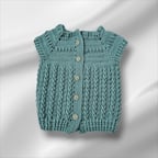 Bebek 3-12 Ay Mavi Unisex El örmesi yelek