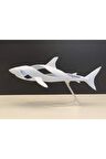 Köpek Balığı Masa Süsü Biblo Hediyelik 15cm Beyaz Plastik