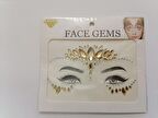 Gold Kendinden Yapışkanlı Yüz Taşı Sticker Face Gems Model3