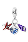Deniz Yıldızı ve Deniz Kabukları Charm | 925 Ayar Gümüş