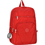 DZC KUZRNLER AVM KIRMIZI KRINKIL OKUL SIRT ÇANTASI DAYANIKLI ÇOK GÖZLÜ GÜNLÜK SPOR UNISEX  