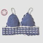 Uretti - Seda 6822 - El Örgüsü Kadın Büstiyer - Mavi