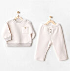 Andywawa AC25158 Soft 2'Li Bebe Takım Ekru