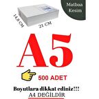 5000 Adet A5 Kağıt Fotokopi Kağıdı Baskı Kağıdı Yazıcı Kağıdı (A4'ün Yarısıdır) 80 gr