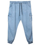 Erkek  Büyük Beden 100-156 Kilo Arası İçin Uygun Kargo Cepli Jogger Kot Pantolon