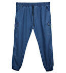 Erkek  Büyük Beden 100-156 Kilo Arası İçin Uygun Kargo Cepli Jogger Kot Pantolon