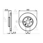 FREN DISKI CLIO III 05-12 / LOGAN I 04= / MEGANE II 03-08 / MICRA III 03-10 / ÖN HAVALI 260-4