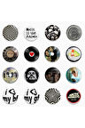 16 Adet Rozet Paketi Metal Y2K Grunge Stil - Paket Model 5