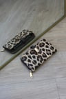 leopar gold aksesuar detaylı cüzdan