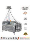  Holmer Coolstyle (Deluxe Kumaş) Premium Cibinlikli Dönenceli Anne Yanı/Oyun Parkı/Park Yatak 70x110cm