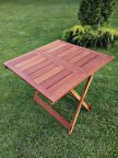 BİRAYSE Ahşap 80x80  İroko Mini Yemek Masası