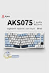 AKS075 Ergonomik Gift Switch-Mekanik Klavye-BT5.1/2.4GWireless/USB-Hot Swap Dinamik RGB - Mavi