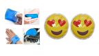 KALPLİ EMOJİ ŞEKİLLİ CEP SOBASI,EL ISITICI,2 ADET SICAK SU TORBASI PVC  9cm