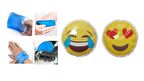EMOJİ ŞEKİLLİ CEP SOBASI,EL ISITICI,2 ADET SICAK SU TORBASI PVC  9cm