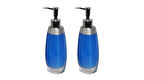 BANYO SETİ SIVI SABUNLUK 2 ADET GRİ MAVİ MODEL POLİRESİN 6x5x22cm