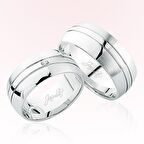 Beyaz Bombeli Altın Alyans 5703