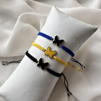 Uretti - Ayşe 5609 - 1781 El Yapımı Sarı Makrome İp Kelebek Model Bileklik - Sarı