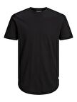 Jack & Jones 12113648_Jjenoa Tee Ss Crew Neck Bisiklet Yaka Regular Fit Baskılı Siyah Erkek T-Shirt