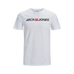 Jack & Jones O Yaka Baskılı Beyaz Erkek T-Shirt 12137126_JJECORP LOGO TEE SS CREW N